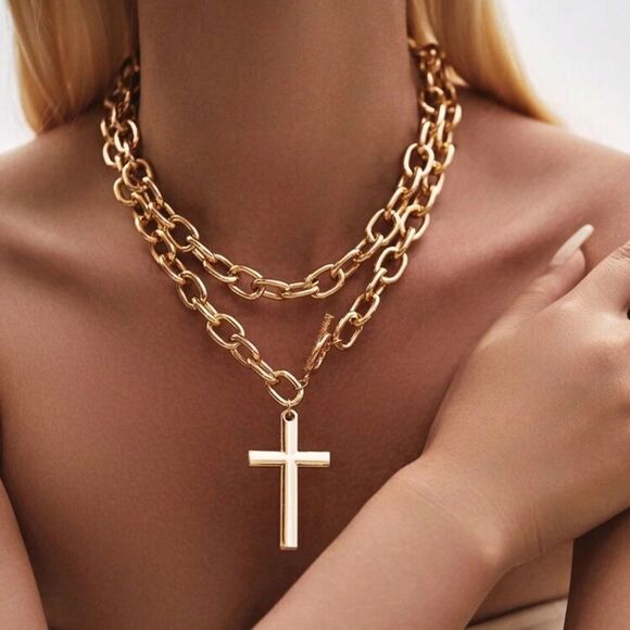 Anthropologie Jewelry - cross necklace A716